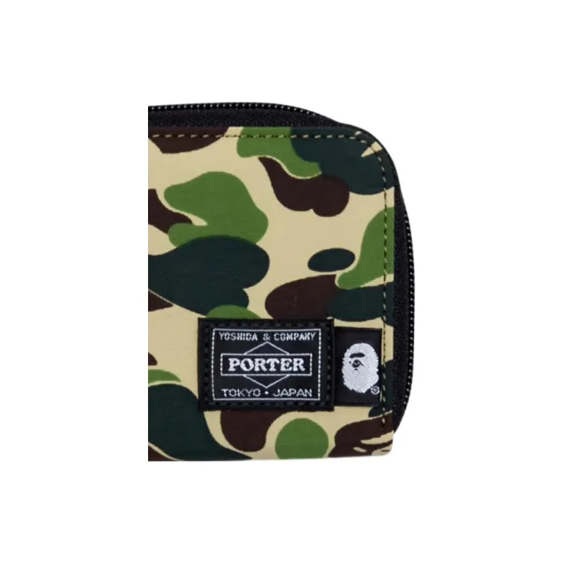 A BATHING APE Nylon Wallet Mini Men's Green-2