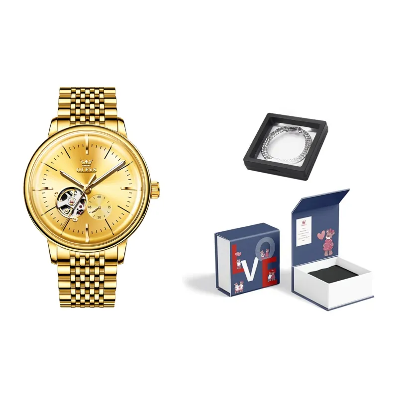 OLEVS Minimalist Series Mechanical Movement Watch Men's Watches White Dial-3