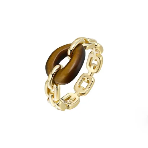 HEFANG Tableware 925 Sterling Silver Coffee Bean Chain Ring Women's