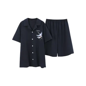 MADALLO Pajama Set Men's Black Crane