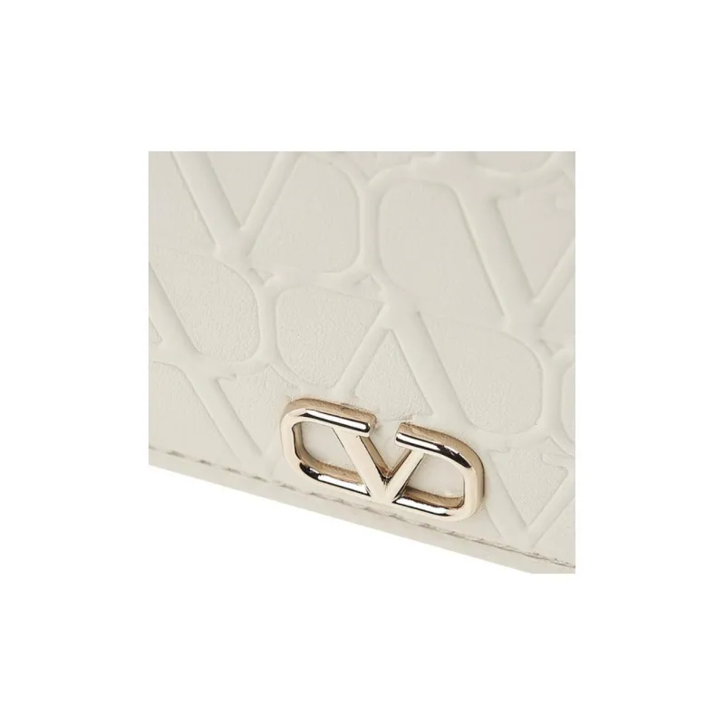 Valentino GARAVANI Cow Leather Crossbody Bag, Shoulder Bag Women's Ivory White-5