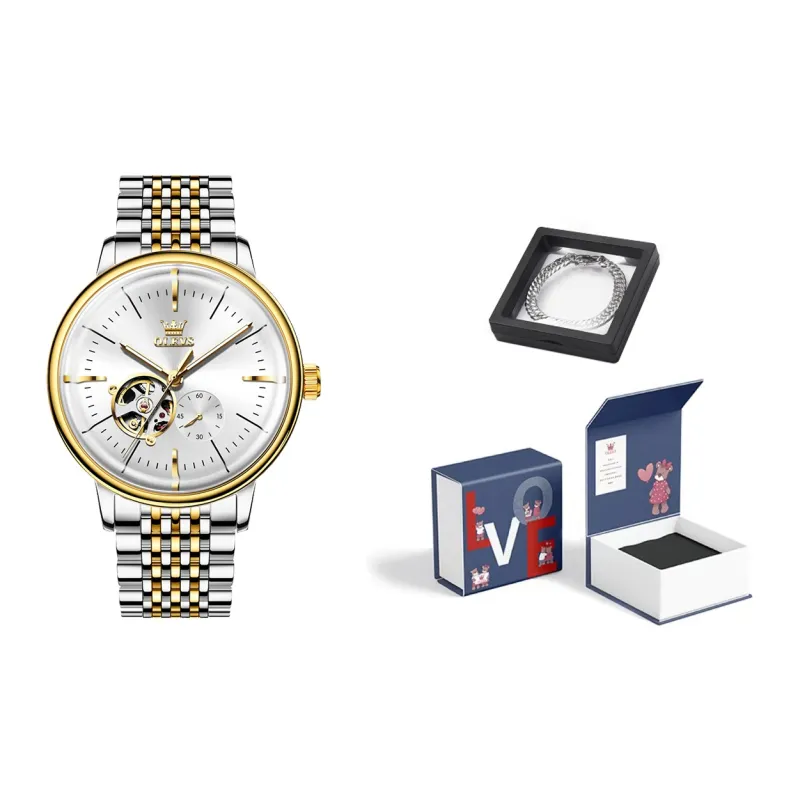 OLEVS Minimalist Series Mechanical Movement Watch Men's Watches White Dial-1