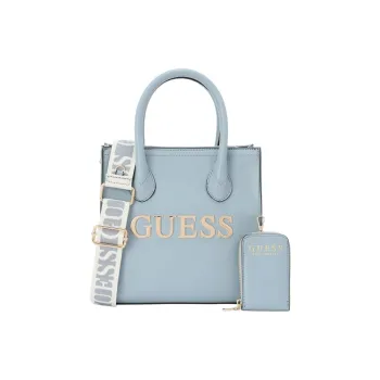 GUESS Polyurethane Shoulder Bag Crossbody Bag Handbag Small Size Women's Sky Blue