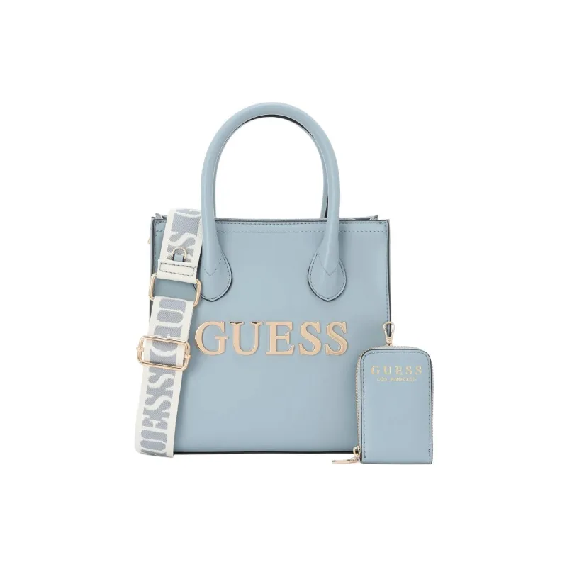 GUESS Polyurethane Shoulder Bag Crossbody Bag Handbag Small Size Women's Sky Blue-0