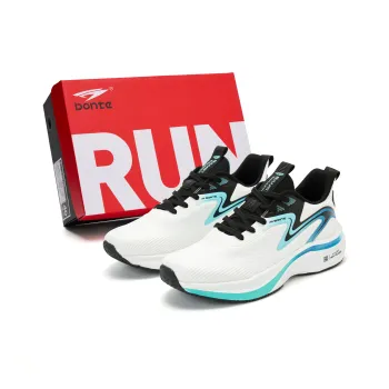BTE Slip Resistant, Abrasion Resistant, Breathable Low Top Long Distance Running Shoes Unisex White Black