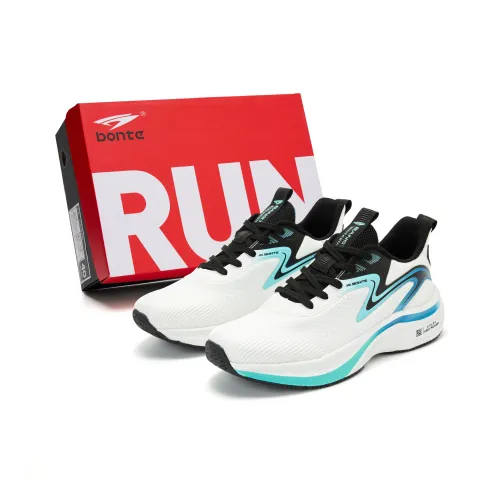 BTE Slip Resistant, Abrasion Resistant, Breathable Low Top Long Distance Running Shoes Unisex White Black