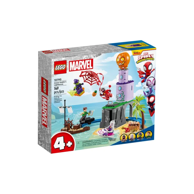 LEGO Super Hero Collection Spider Man Spider Man Team Vs. Green Goblin Lighthouse Building Blocks 149pcs 10790-1
