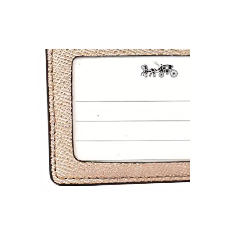 COACH Mini Id Skinny Leather Wallets Card Holders Women's Gold-5