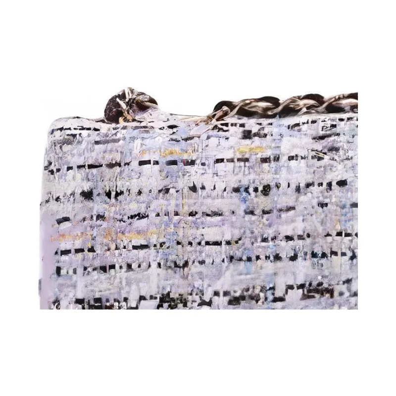 GUESS Fabric Shoulder Bag Medium Size Women's Black White Blossom Pink-3