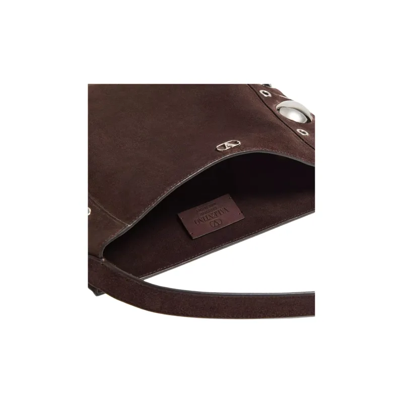 Valentino Suede Shoulder Bag Women's Brown-4