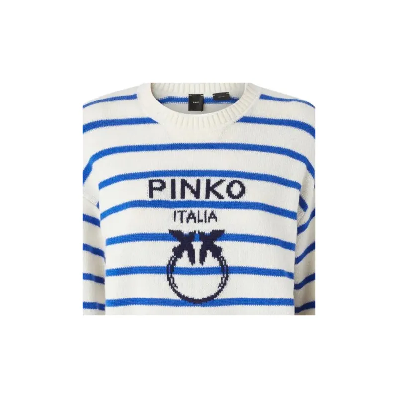 PINKO Love Birds Intarsia Striped Jumper-2