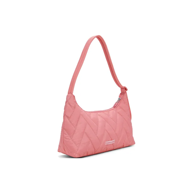 CHARLES&KEITH Textile, Nylon Shoulder Bag Trumpets Women's Silver/Guava Pink-5