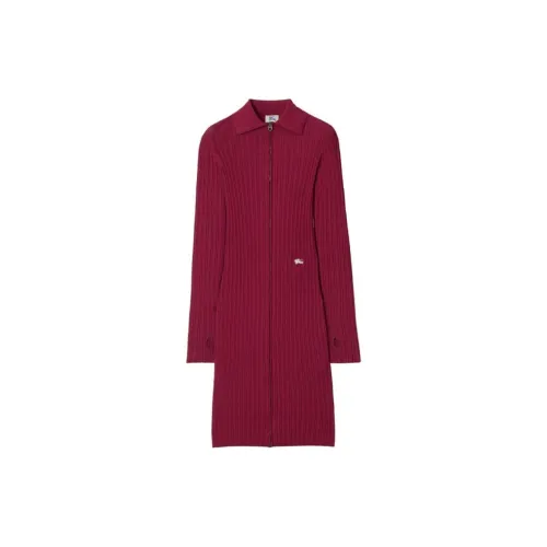 Burberry EKD Viscose Blend Dress Long-Sleeved Dresses Women's Red
