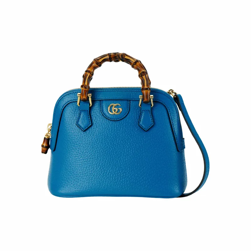 GUCCI Diana Leather Tote Bag, Shopping Bag, Shoulder Bag, Crossbody Bag, Handbag Mini Women's Blue-0