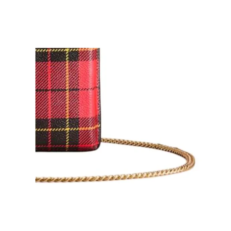 COACH Turnlock Coated Canvas With Smooth Leather One Shoulder Crossbody Cell Phone Pouch Mini Women's Red & Multicolor-2