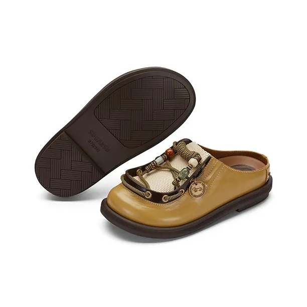 SUGARSU Abrasion Resistant Slip Resistant Closed Toe Slippers Women's Yellow-4