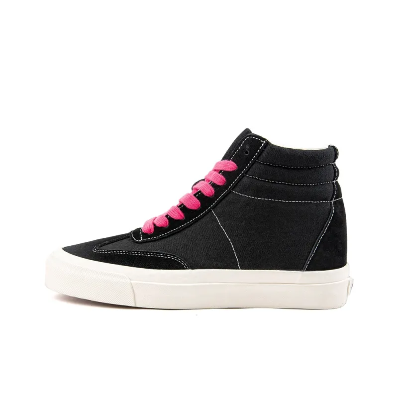 WANSWER Cushioned Wear-Resistant Breathable High-Top Skateboard Shoes Unisex Black Pink-0