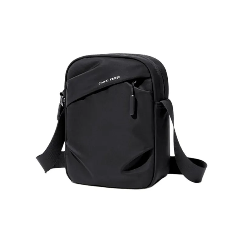 Simvay Clos Fabric One Shoulder Urban Techwear Messenger Crossbody Bag Small Size Men's Black-1