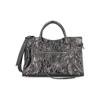 Balenciaga Metallic Embossed Top Handle Bag