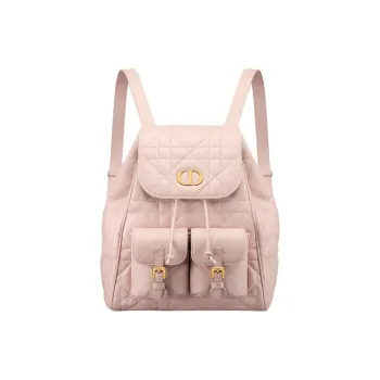 DIOR Caro Sheepskin Backpack Medium Size Women's Pink