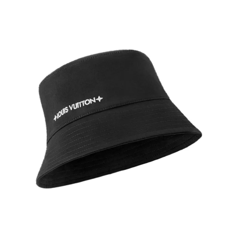 LOUIS VUITTON Cotton Cotton Fabric Metal Bucket Hats Unisex Black-2