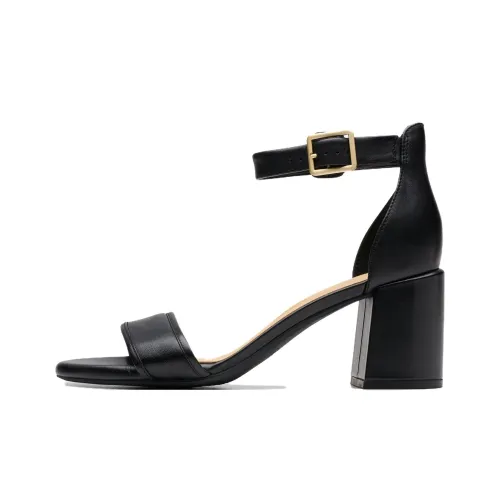 Clarks Ezoria Mae Strap Sandals 7cm Women's Black