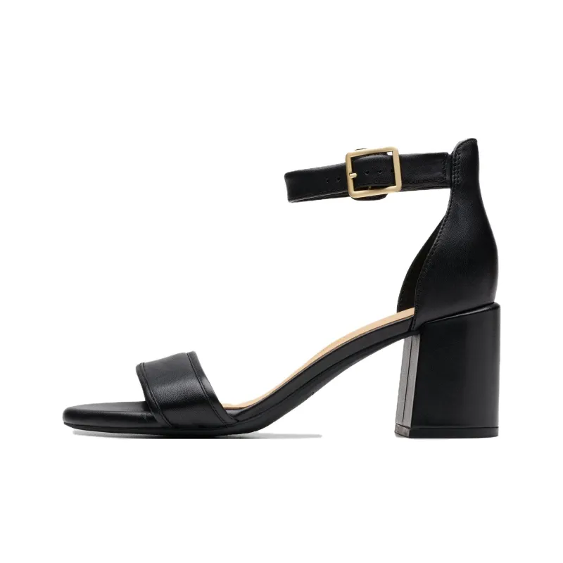 Clarks Ezoria Mae Strap Sandals 7cm Women's Black-0