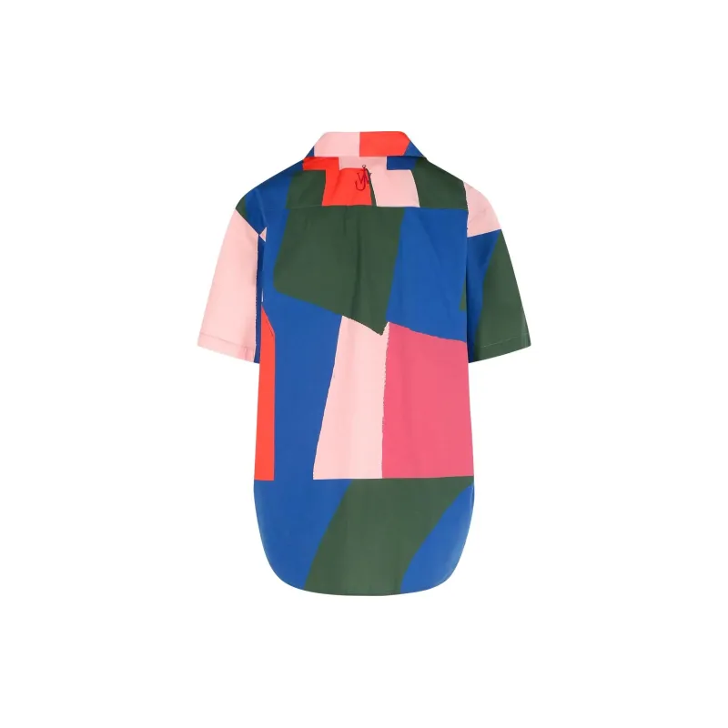 JW Anderson Zipped Short Sleeve Printed Shirt-1