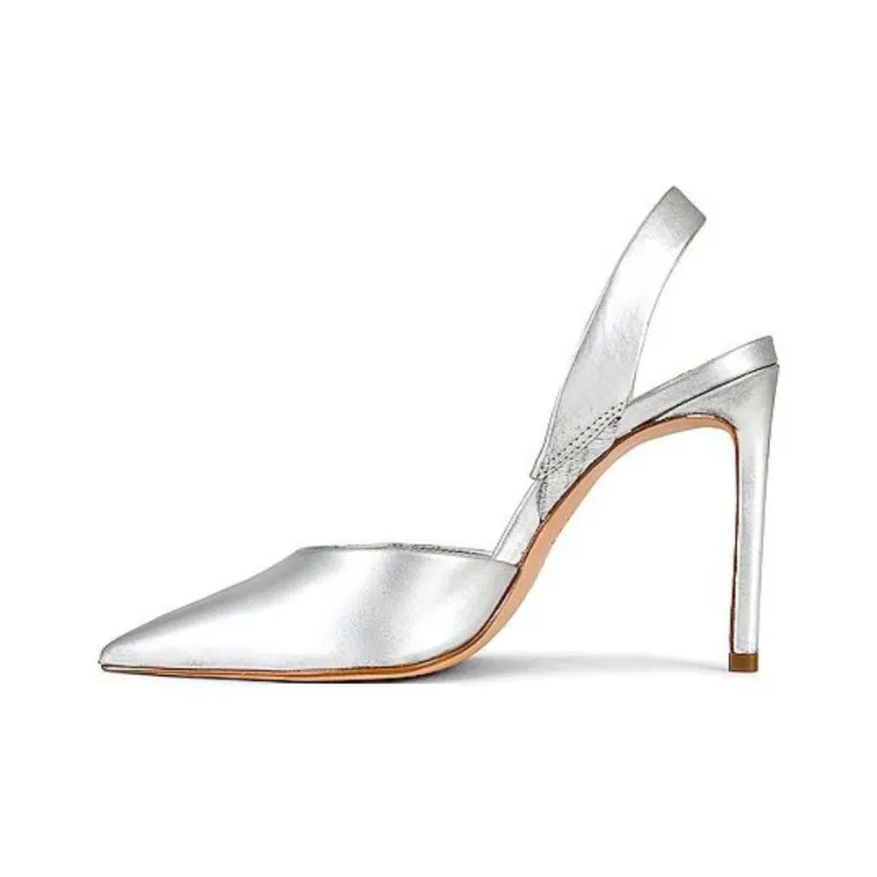 Schutz Lou Slim Heel High Heels 10cm Women's Silver-0