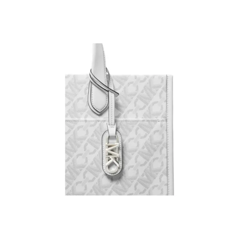 MICHAEL KORS Gigi Artificial Leather Tote Bag, Shopping Bag, Handbag Large Size Women's White-3