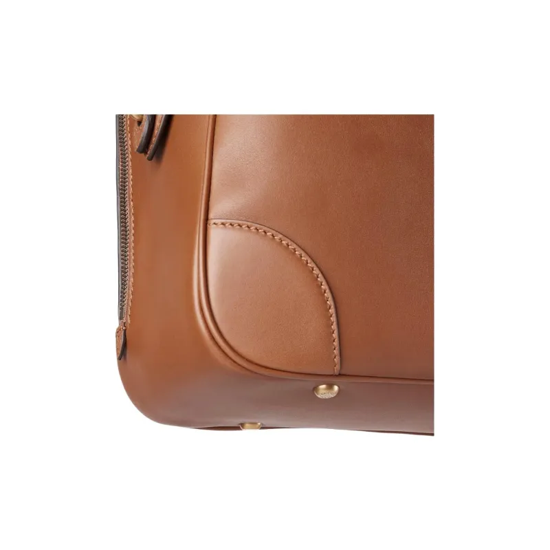 GUCCI GG Emblem Soft Leather Briefcase Men's Brown-6