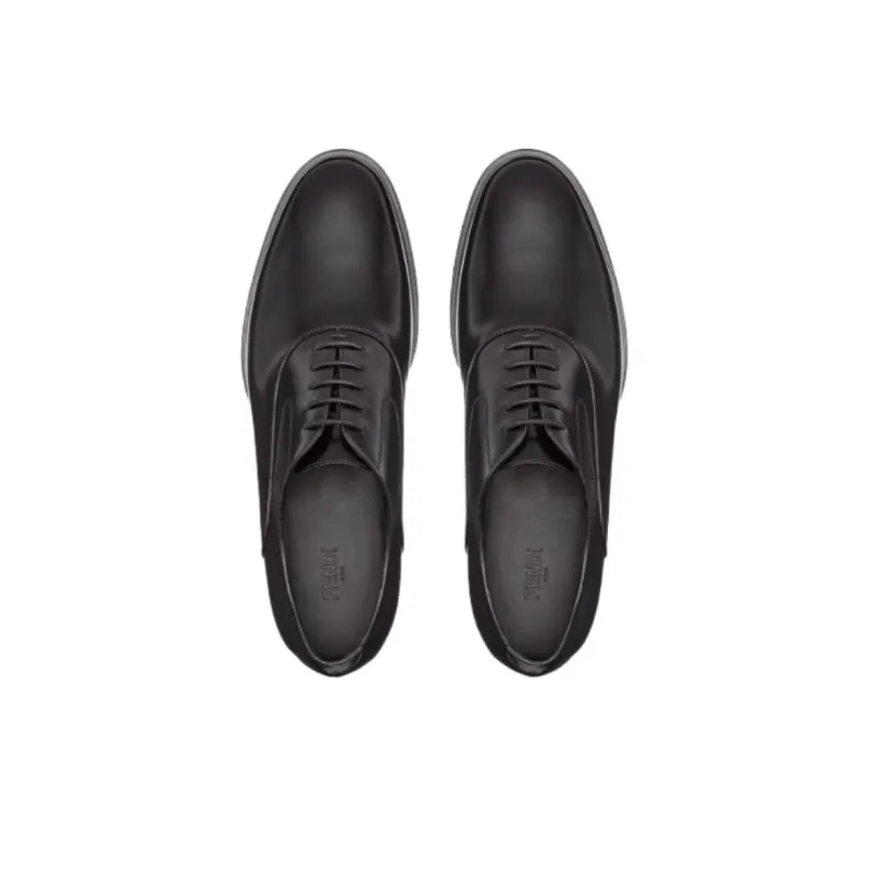 FENDI Dress Shoes Men Low Top Black-3
