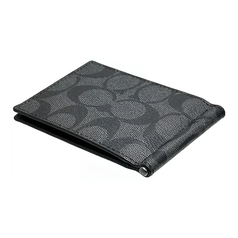COACH Billfold Wallet Coated Canvas Wallet Mini Women's Black-3