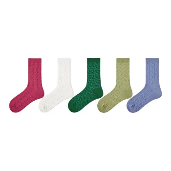 Vine Color Mid Calf Socks Unisex 5 Pack Morning Afternoon Spring