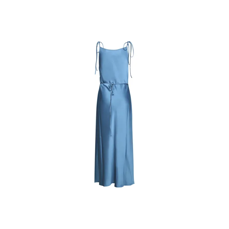 Acne Studios Sleeveless Draped Satin Maxi Dress-1