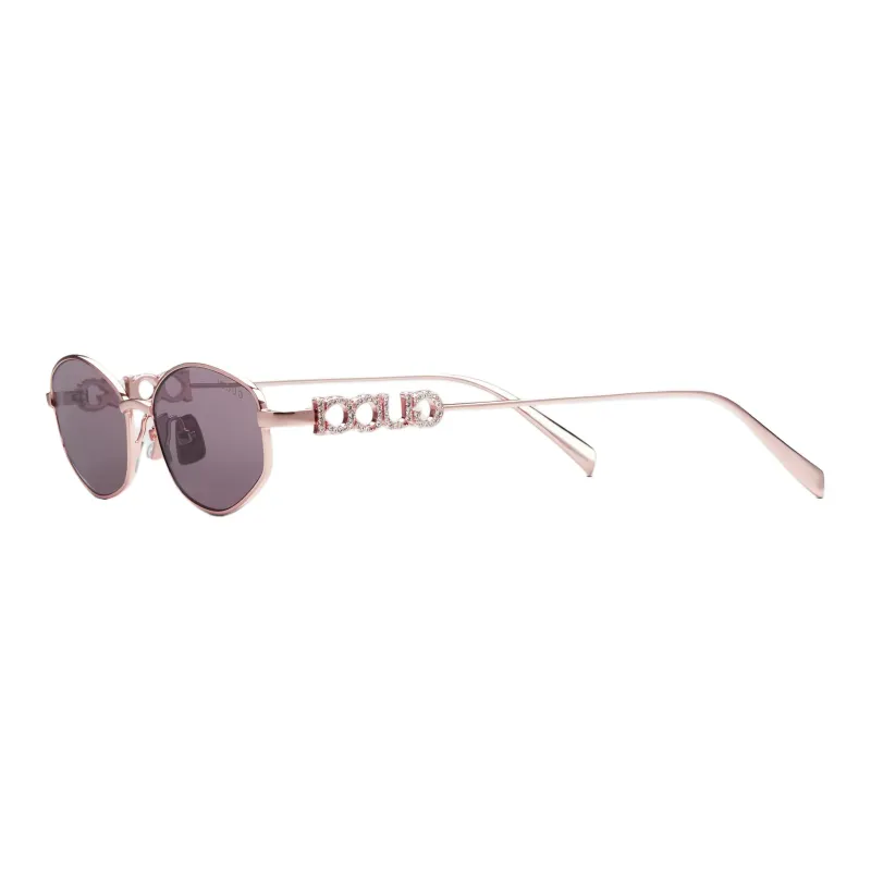 GUCCI Metal Oval Sunglasses Women's Rose Gold-0