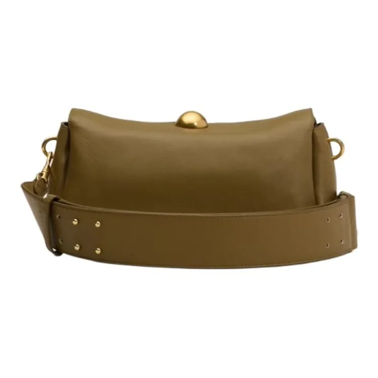 AMIPARIS Cow Leather Handbag Trumpets Unisex Olive Green-2
