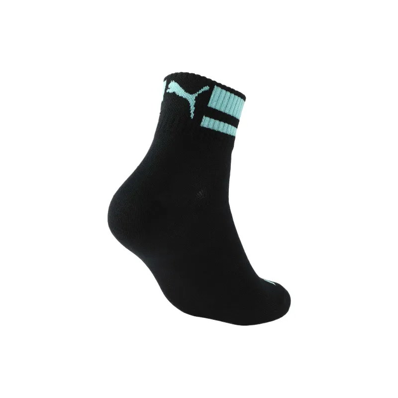 PUMA UnisexQUARTER 1P APAC Mid Calf Socks Unisex 1 Pack Black Green-1
