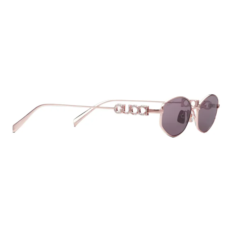 GUCCI Metal Oval Sunglasses Women's Rose Gold-2