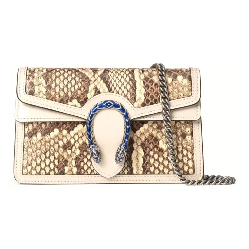 GUCCI Dionysus Python Skin Shoulder Bag Crossbody Bag Mini Women's White