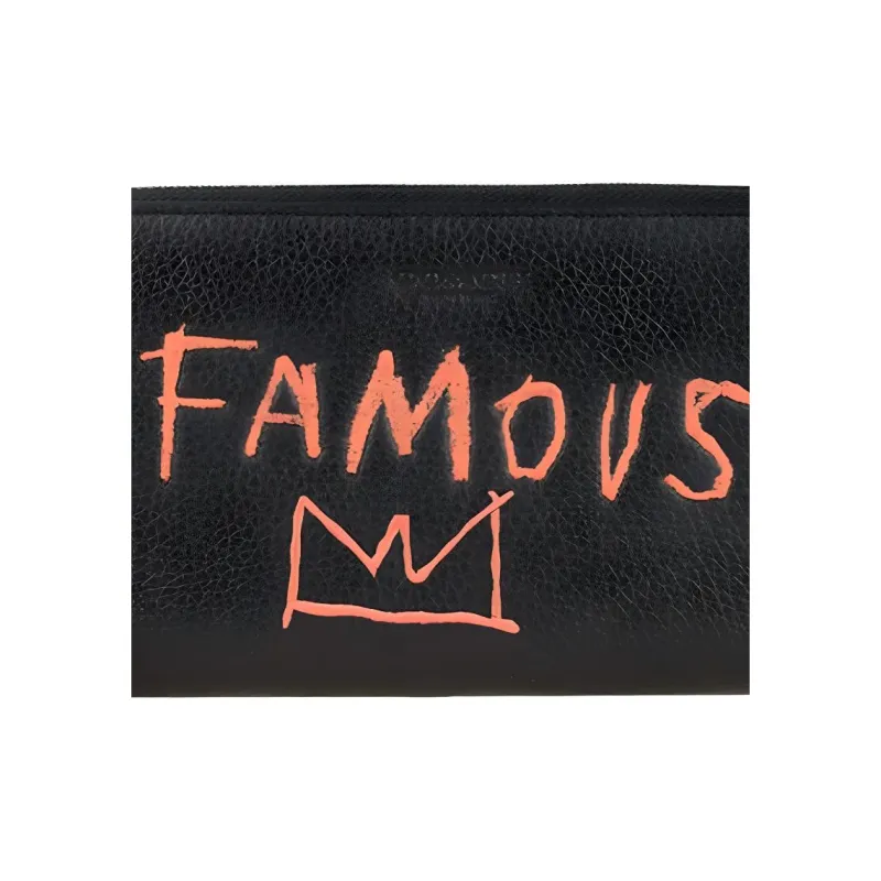 COACH Basquiat Accordion Wallet Leather Clutch Accordions Wallet Card Holder Men's Black-4
