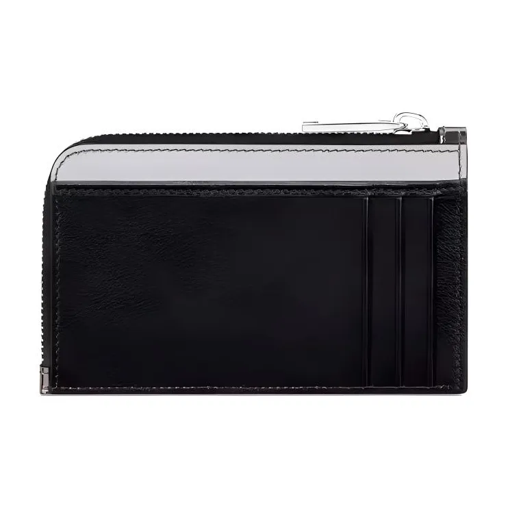 DIOR KAWS Collaboration Calfskin Coin Purses Card Holders Men's Silver-1