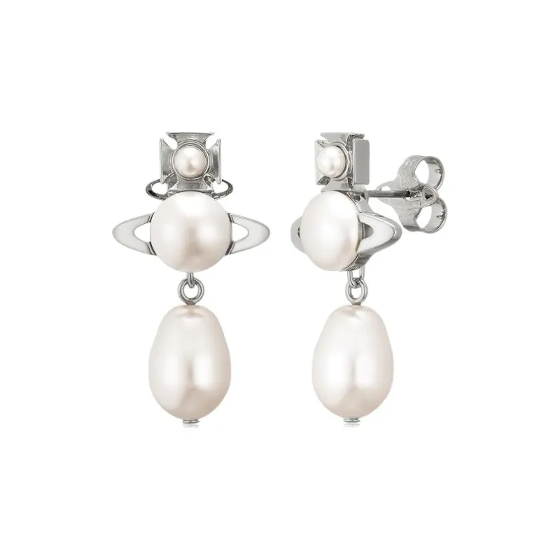 Vivienne Westwood Logo Engraved Earrings-3