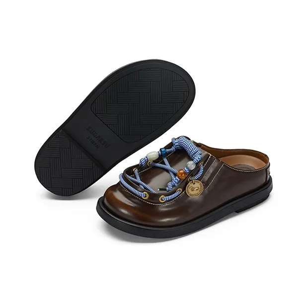 SUGARSU Abrasion Resistant Slip Resistant Closed Toe Slippers Women's Brown-4