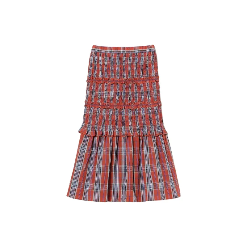 Beams Casual Long Skirts Women's Red-1