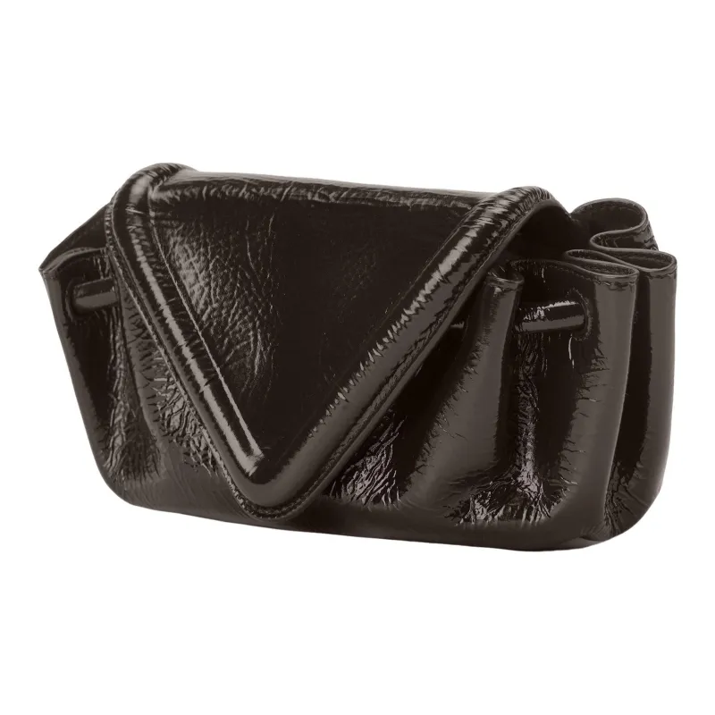 Bottega Veneta Beak Deerskin One Shoulder Crossbody Clutch Women's Dark Brown-3