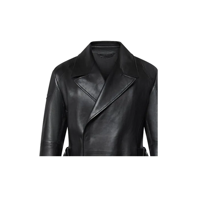 LOUIS VUITTON Leather Double Breasted Coat-2
