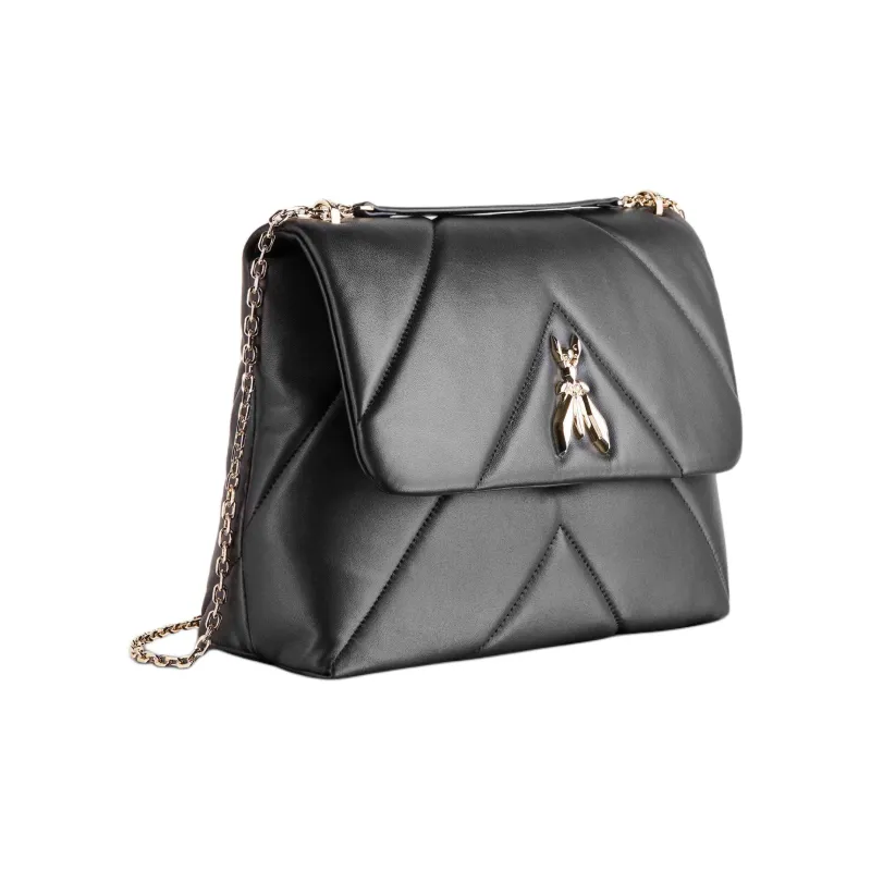 Patrizia Pepe Goatskin Shoulder Bag Women's Black-1