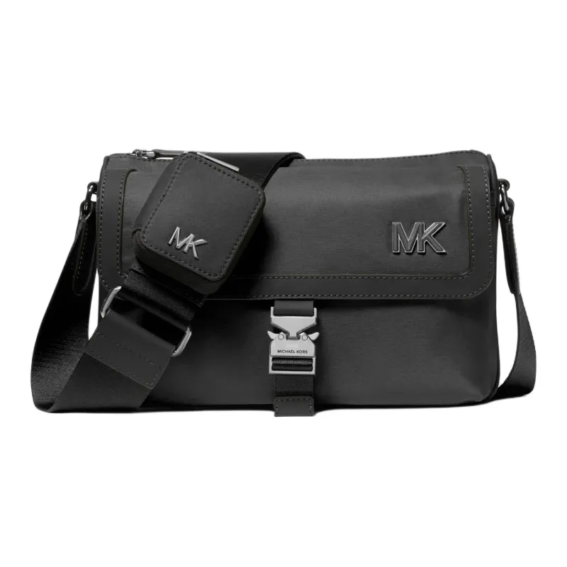 MICHAEL KORS Fabric Messenger Bag, Shoulder Bag, Crossbody Bag Men's Black-0