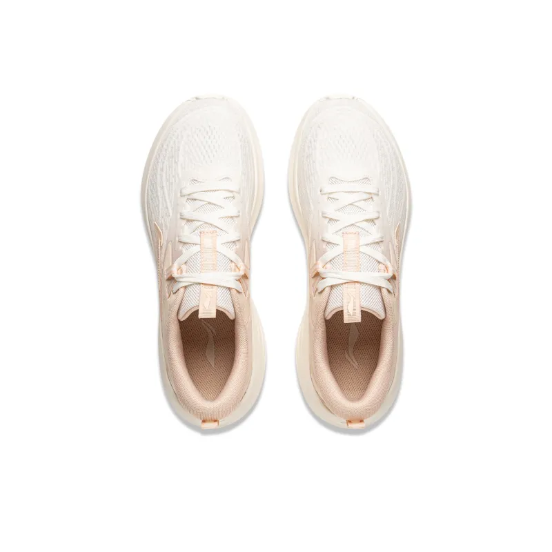 LiNing Support Cushioning Slip-Resistant Abrasion-Resistant Lightweight Low-Top Running Shoes Women's White Orange-3